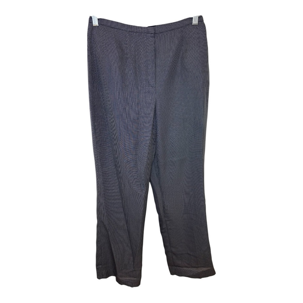 Laura Scott Navy Micro Check Petite Work Pants Office Career Trousers 10P